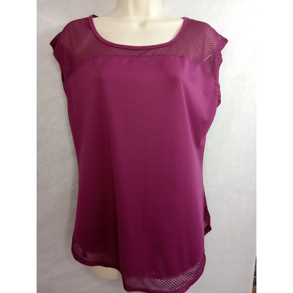 Unbranded Tops - Unbranded Womens Medium Purple Workout Wicking Material Netting Sleeveless